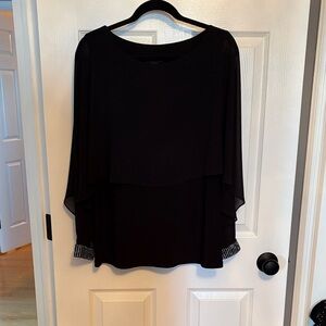 Elegant Black Layered Women's Blouse